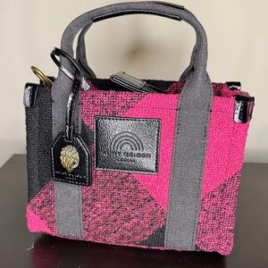Kurt Geiger Extra Small Southbank Tweed Tote with dustbag , Pink and Black, NWOT
